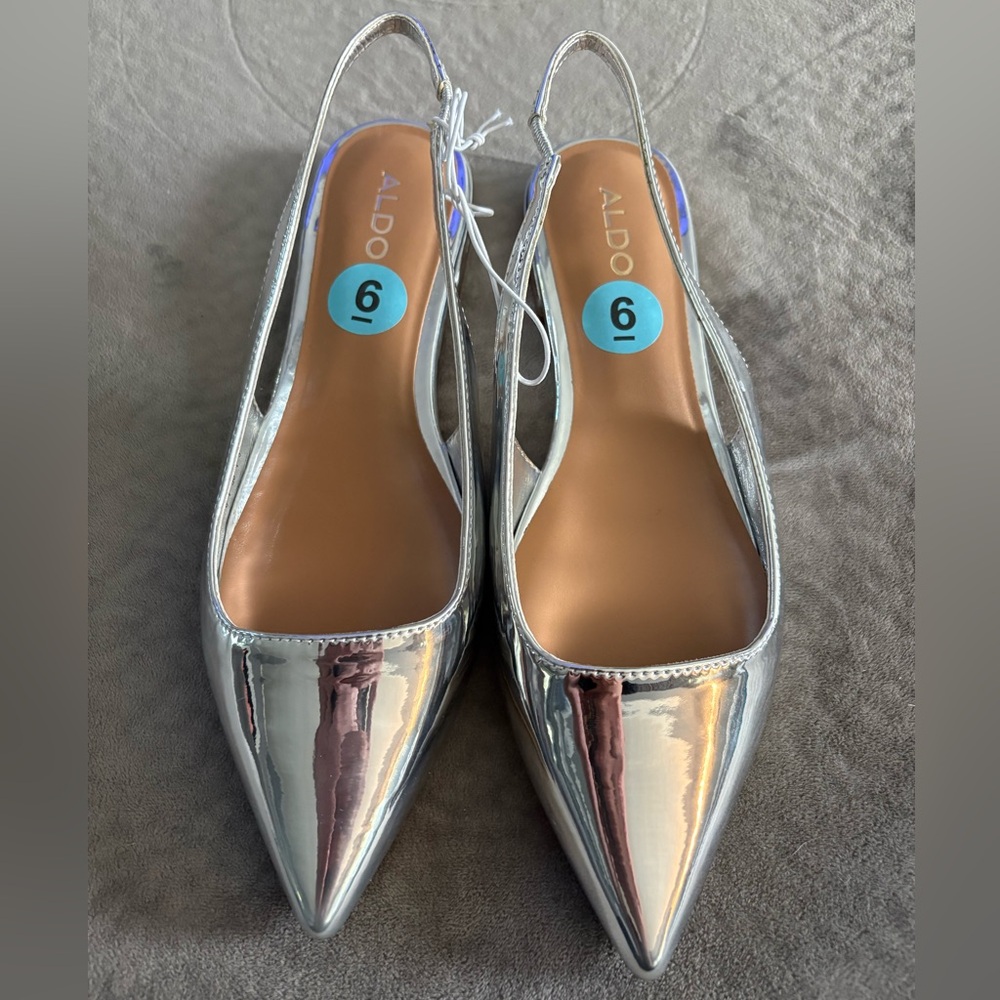 ALDO Women's Silver Fallon Pointed Toe Flats